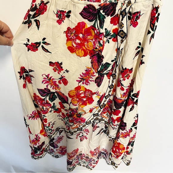 Lulus Danica Ivory Floral Print Smocked High-Low Maxi Dress Women’s Size XL - Picture 5 of 8